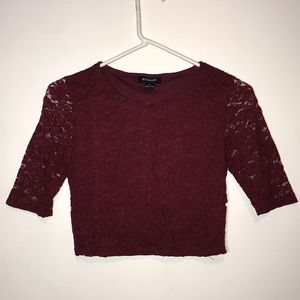 Maroon Crop Top
